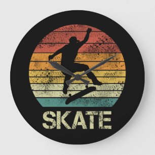 Skate Olli vintage design for skaters Large Clock