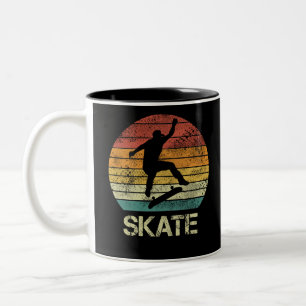 Skate Olli vintage design for skaters Two-Tone Coffee Mug