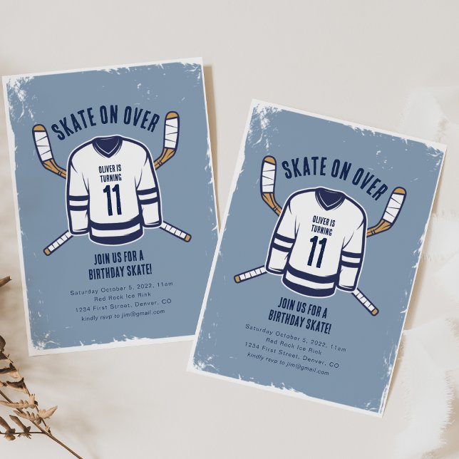 Skate On Over Ice Hockey Birthday Invite (Creator Uploaded)