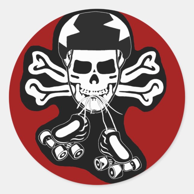 Skate or die classic round sticker (Front)