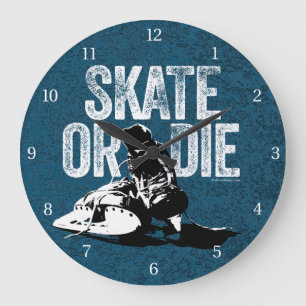 Skate Or Die (Hockey) Large Clock