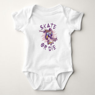 Skate or die Skateboarder Girl Baby Bodysuit