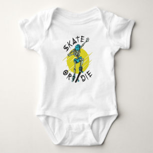 Skate or die Skeleton Skateboarder Baby Bodysuit