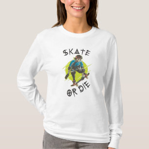 Skate or die Skeleton Skateboarder T-Shirt