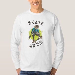 Skate or die Skeleton Skateboarder T-Shirt