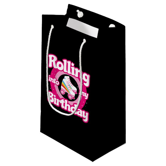 Skate Party - Roller Rink Roller Skating Birthday Small Gift Bag (Front Angled)