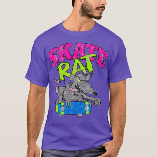 Skate Rat Retro Distressed Skateboarding T-Shirt