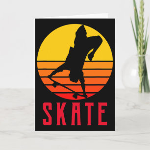 Skate Retro Vintage Skateboarder Skateboarding  Card