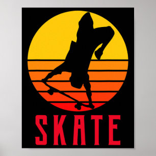 Skate Retro Vintage Skateboarder Skateboarding Poster