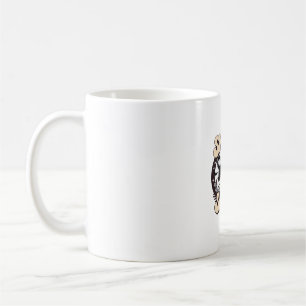 Skate & Scare � Cute Black Cat Roller Skating Over Coffee Mug