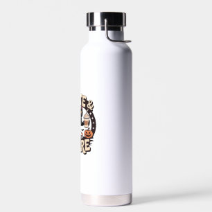 Skate & Scare � Cute Black Cat Roller Skating Over Water Bottle