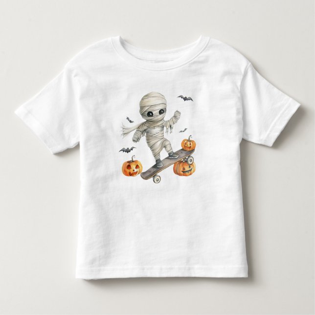Skate & Scare – Mummy on the Move Toddler T-Shirt (Front)