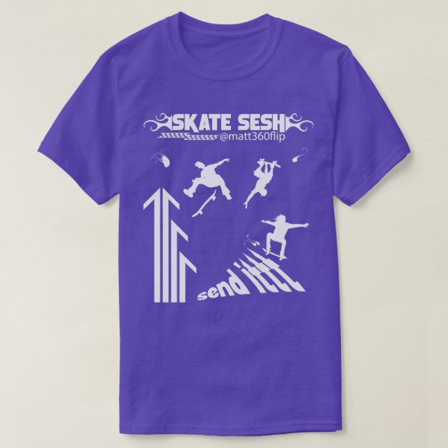 SKATE SESH Matt360Flip Edition Skateboarder Design T-Shirt (Design Front)