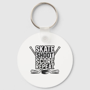 Skate Shoot Score Repeat _4 Key Ring