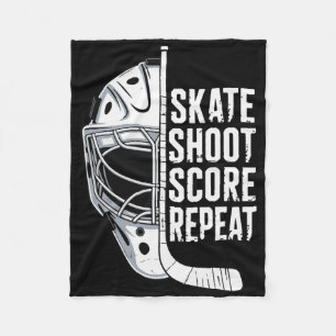 Skate Shoot Score Repeat Fleece Blanket
