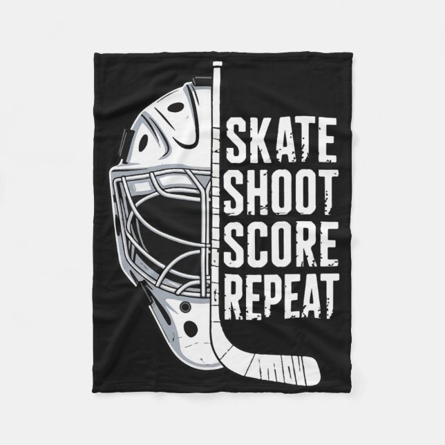 Skate Shoot Score Repeat  Fleece Blanket (Front)