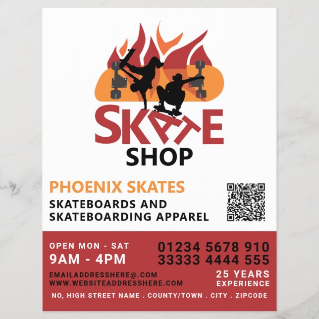 Skate Shop, Skateboarding Advertising Flyer (Front)