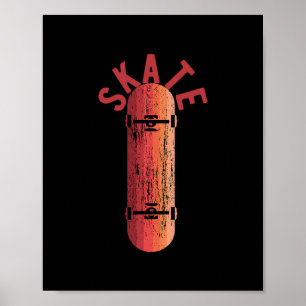 Skate Skateboard Deck Retro Poster