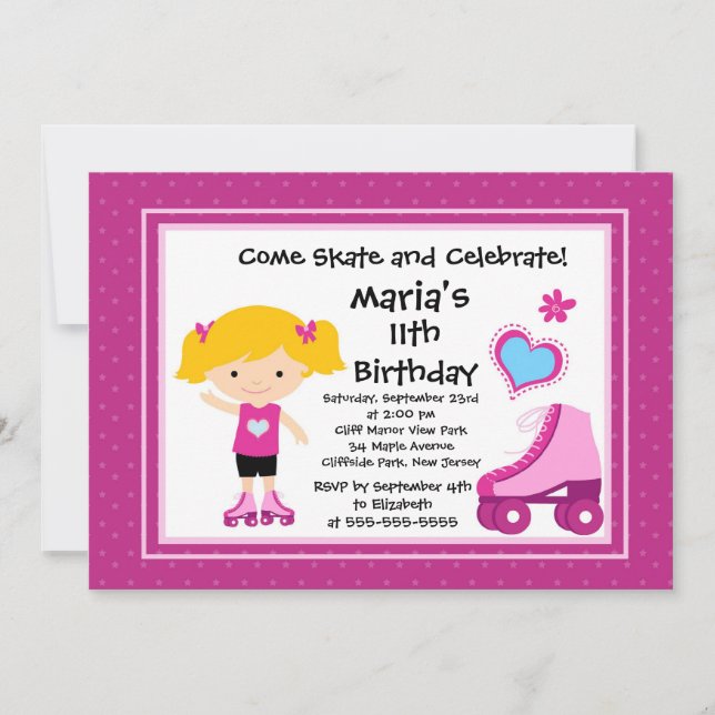 Skate Skateboard Party Birthday Invitations (Front)