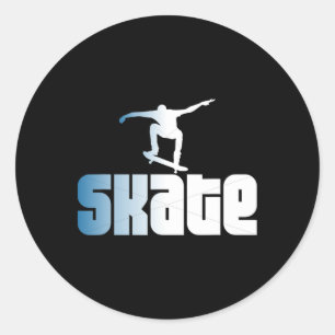 Skate Skateboard Retro Skating Skateboarder  Classic Round Sticker