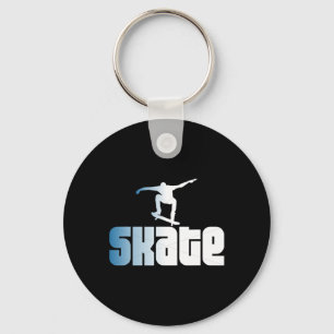 Skate Skateboard Retro Skating Skateboarder Key Ring