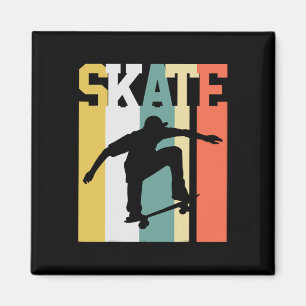 Skate Skateboard Skateboarder Skateboarding Retro Magnet