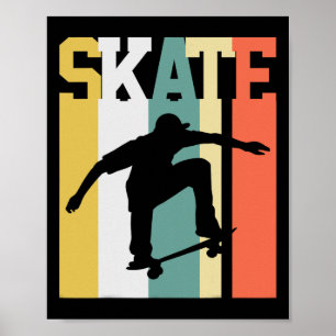 Skate Skateboard Skateboarder Skateboarding Retro Poster