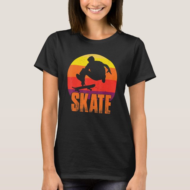 Skate Skateboarding Retro Sport  Skateboarder Vint T-Shirt (Front)