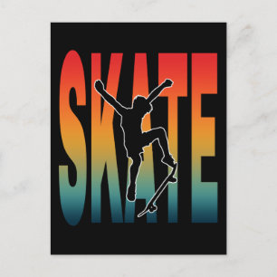 Skate Skateboarding Silhouette Postcard