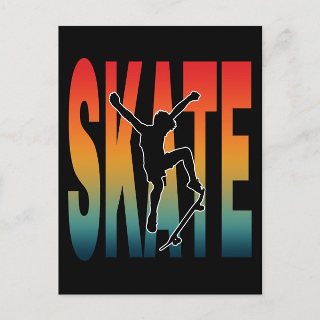 Skate Skateboarding Silhouette Postcard (Front)