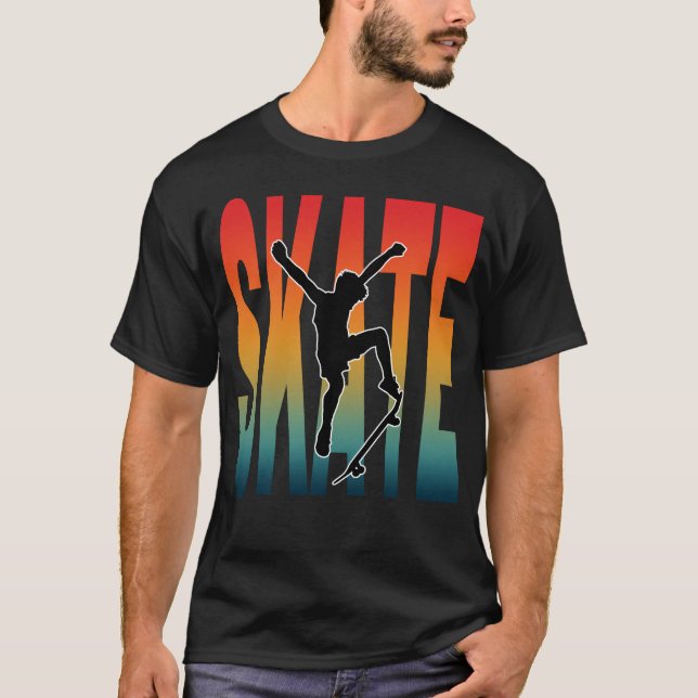 Skate Skateboarding Silhouette T-Shirt (Front)