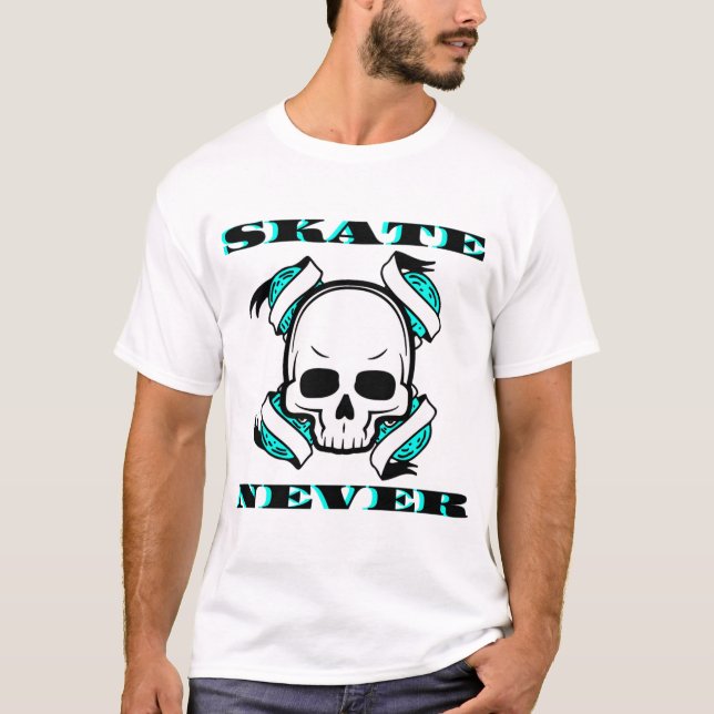 Skate Skull Never Die T-Shirt (Front)