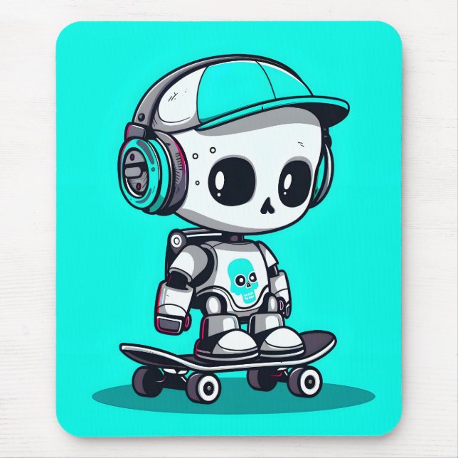 Skate SkullBot Mouse Pad (Front)