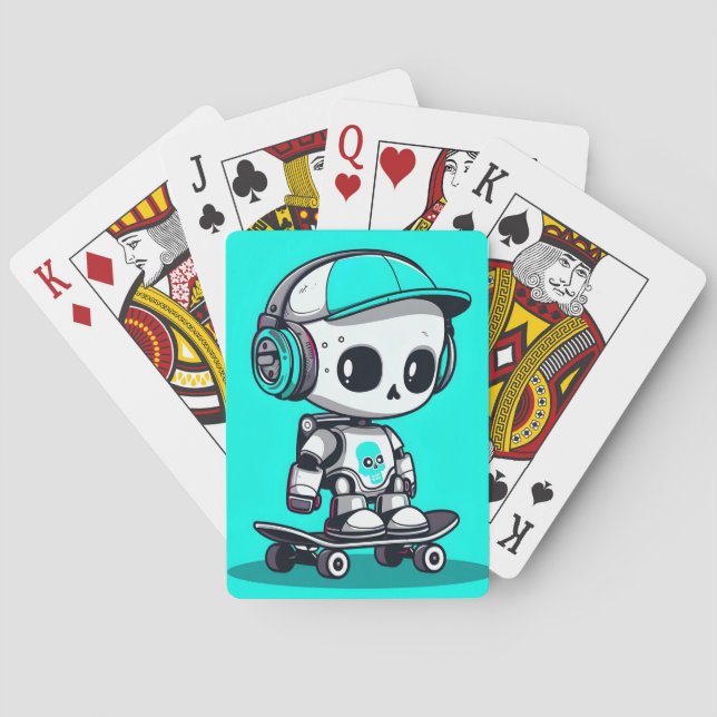 Skate SkullBot Playing Cards (Back)