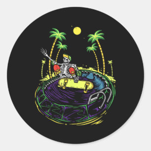 Skate Tee Skateboarding Reaper Classic Round Sticker