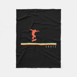 Skate Vintage 80s 90s Retro Fleece Blanket
