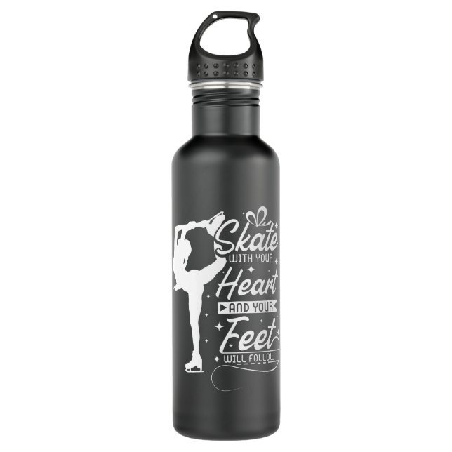Skate With You Heart, ice skating 710 Ml Water Bottle (Front)