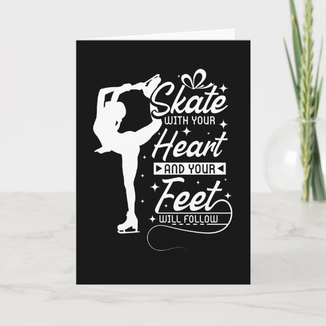 Skate With You Heart, ice skating Card (Front)