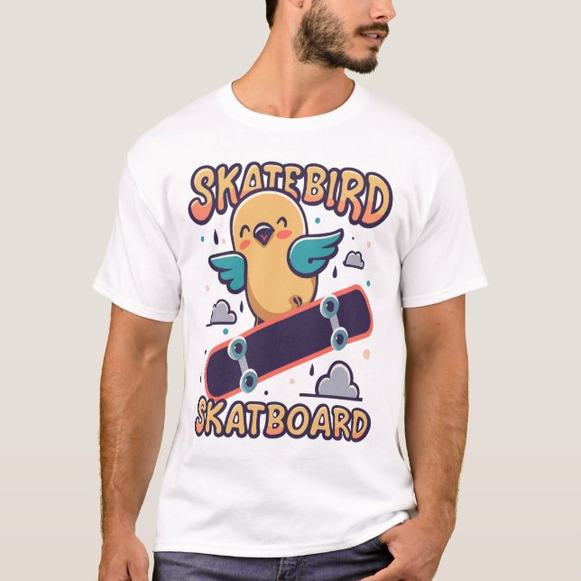 Skatebird Skateboard T-Shirt (Front)