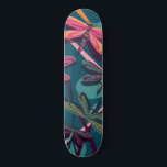 Skateboard<br><div class="desc">A psychedelic digital drawing inspired by nature and the unique colours and shapes of dragonflies. This design features a colourful dragonfly pattern against an abstract blue background of cattails and water.</div>