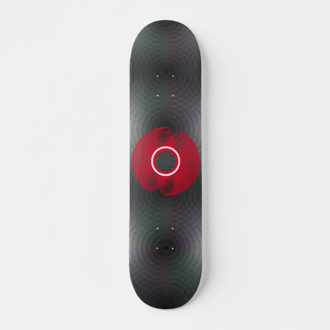 Skateboard, Abstract Black and Red Skateboard (Front)
