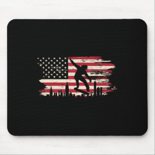 Skateboard American Flag Skateboarding Skateboarde Mouse Pad