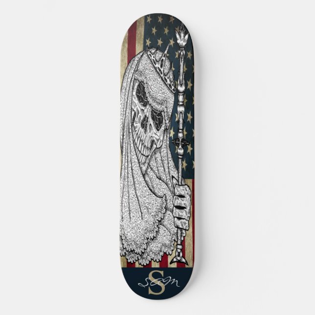skateboard American SMILING GIRLY Skull (Front)