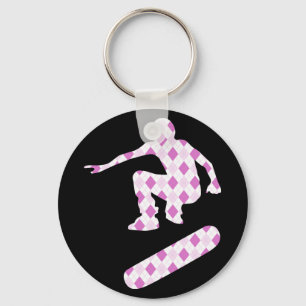 skateboard argyle silhouette key ring