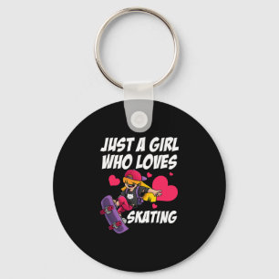 Skateboard Art For Women Girls Skateboarding Skate Key Ring