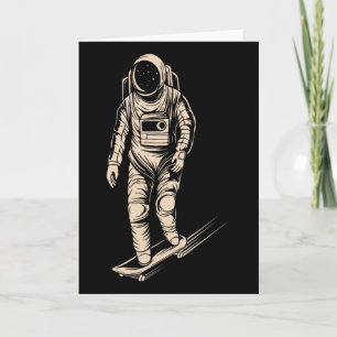 Skateboard Astronaut Riding Space Skating Spaceman Card