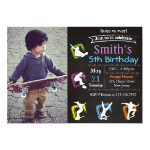 Skateboard Birthday Invitation