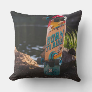 Skateboard Born To Ride Cushion