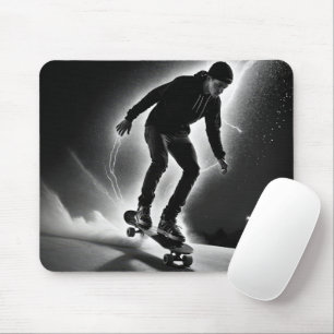 Skateboard Boy With Lightning Mouse Pad