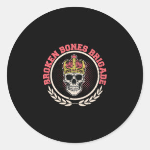 Skateboard Broken Bones 1 Classic Round Sticker